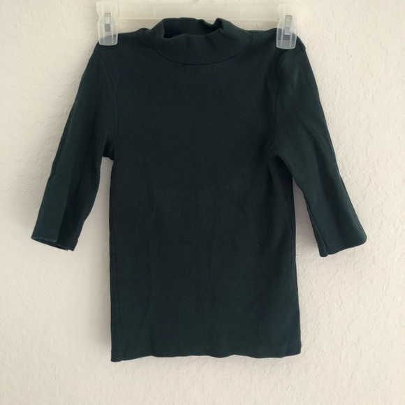 Zara Tops - Zara Ribbed Dark Green Turtle Neck Top